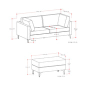 Ava - Mid Century Sofa With Ottoman Set - R&R Furniture Gallery (Fountain Valley, CA)