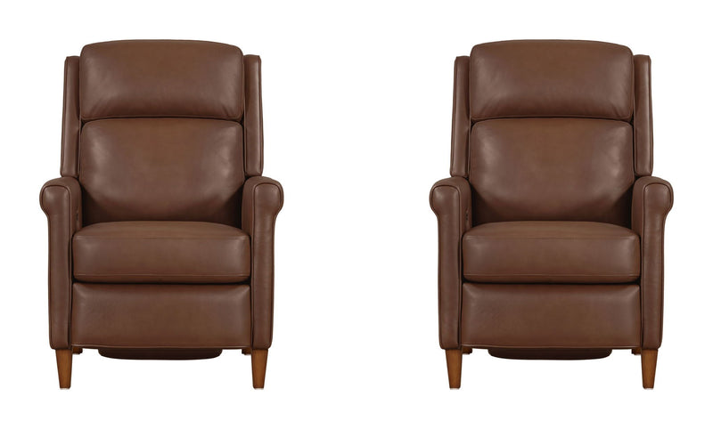 Parker Living Northfield power cordless high leg recliner chair set with plush upholstery and modern design.