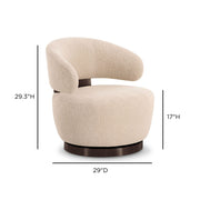 Austin - Boucle Swivel Chair - Cream - R&R Furniture Gallery (Fountain Valley, CA)