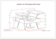 Hunter - Lift Top Square Coffee Table - Natural - R&R Furniture Gallery (Fountain Valley, CA)