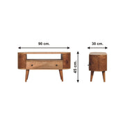 Modern Mini Rounded Entertainment Unit - Oak - R&R Furniture Gallery (Fountain Valley, CA)