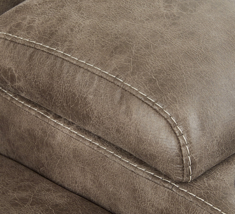 Ravenel 3-piece power reclining sectional with faux leather, featuring a reclining loveseat with console, by Signature Design Ashley.