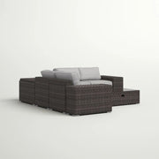 Modern Patio Rattan Sectional Set With Cushions - R&R Furniture Gallery (Fountain Valley, CA)