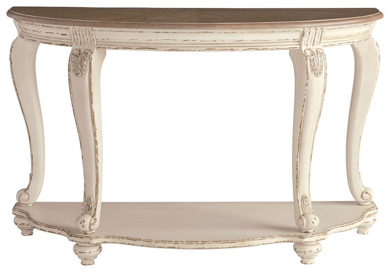 Realyn - Sofa Table - White / Brown - R&R Furniture Gallery (Fountain Valley, CA)