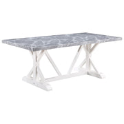 Hollyn - Dining Table With Engineered Stone Top - Engineered Stone & White - R&R Furniture Gallery (Fountain Valley, CA)