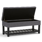 Saxon - Upholstered Transitional Storage Ottoman Bench - R&R Furniture Gallery (Fountain Valley, CA)
