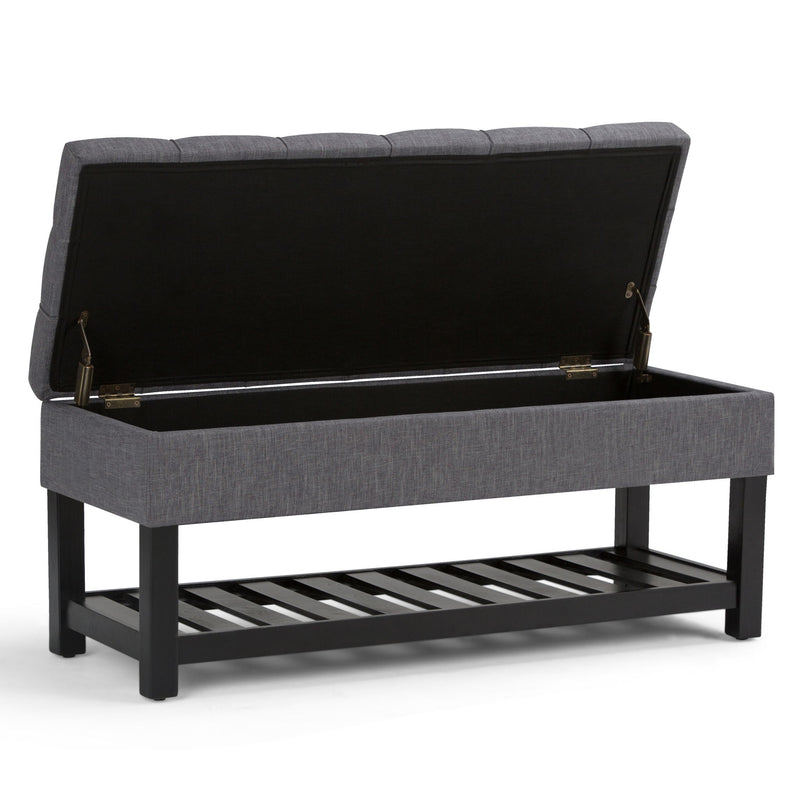 Saxon - Upholstered Transitional Storage Ottoman Bench - R&R Furniture Gallery (Fountain Valley, CA)