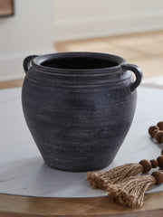 Signature Design by Ashley Meadie 9-inch vase with a sleek, modern ceramic design perfect for home decor.
