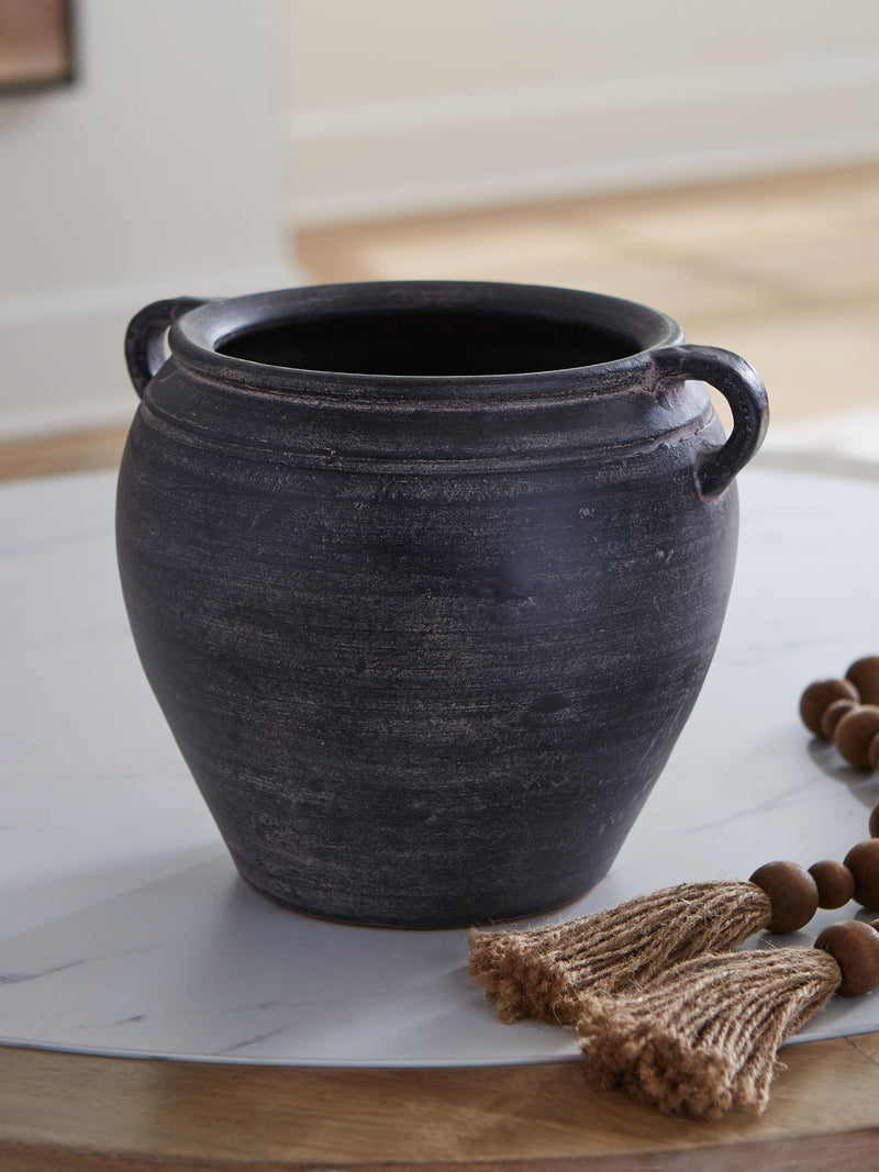 Signature Design by Ashley Meadie 9-inch vase with a sleek, modern ceramic design perfect for home decor.