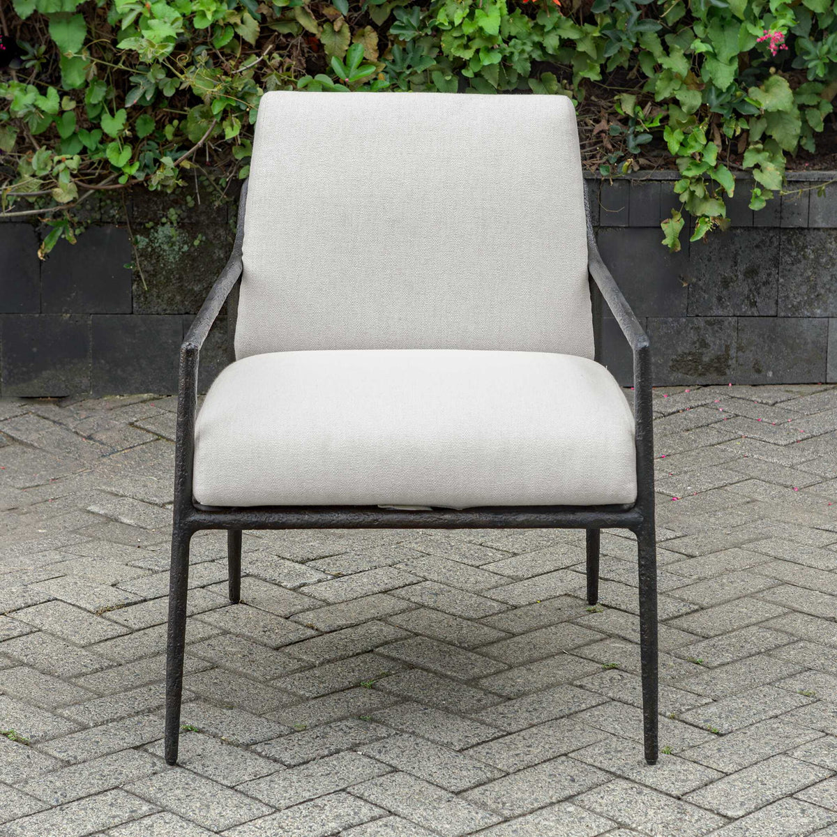Thayer - Outdoor Upholstered Lounge Chair - Bronze / White
