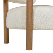 Fuji - Mid Century Modern Barrel Accent Arm Chair - Ivory White - R&R Furniture Gallery (Fountain Valley, CA)