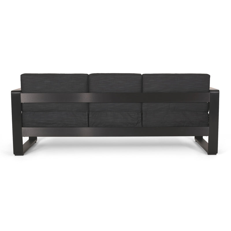Giovanna - 3 Seater Sofa With Aluminum Frame And Water Repellence Cushions - Black - R&R Furniture Gallery (Fountain Valley, CA)
