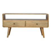 Solid Wood Curved Media Unit - R&R Furniture Gallery (Fountain Valley, CA)