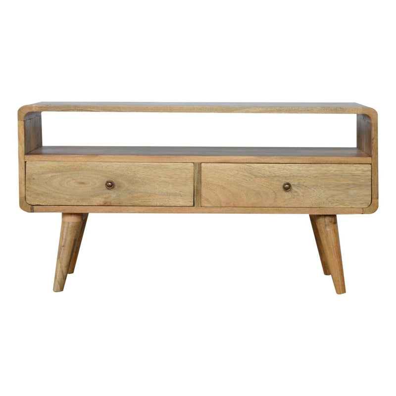 Solid Wood Curved Media Unit - R&R Furniture Gallery (Fountain Valley, CA)