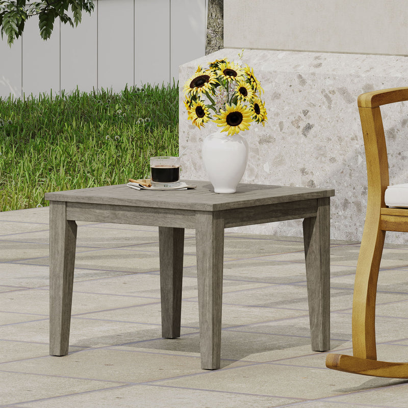 Dexterity - Outdoor Square Side Table With Wood Frame - Gray - R&R Furniture Gallery (Fountain Valley, CA)