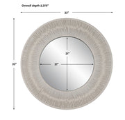 Round wall mirror with a sailor's knot frame by Uttermost, featuring nautical-inspired design and a polished finish.