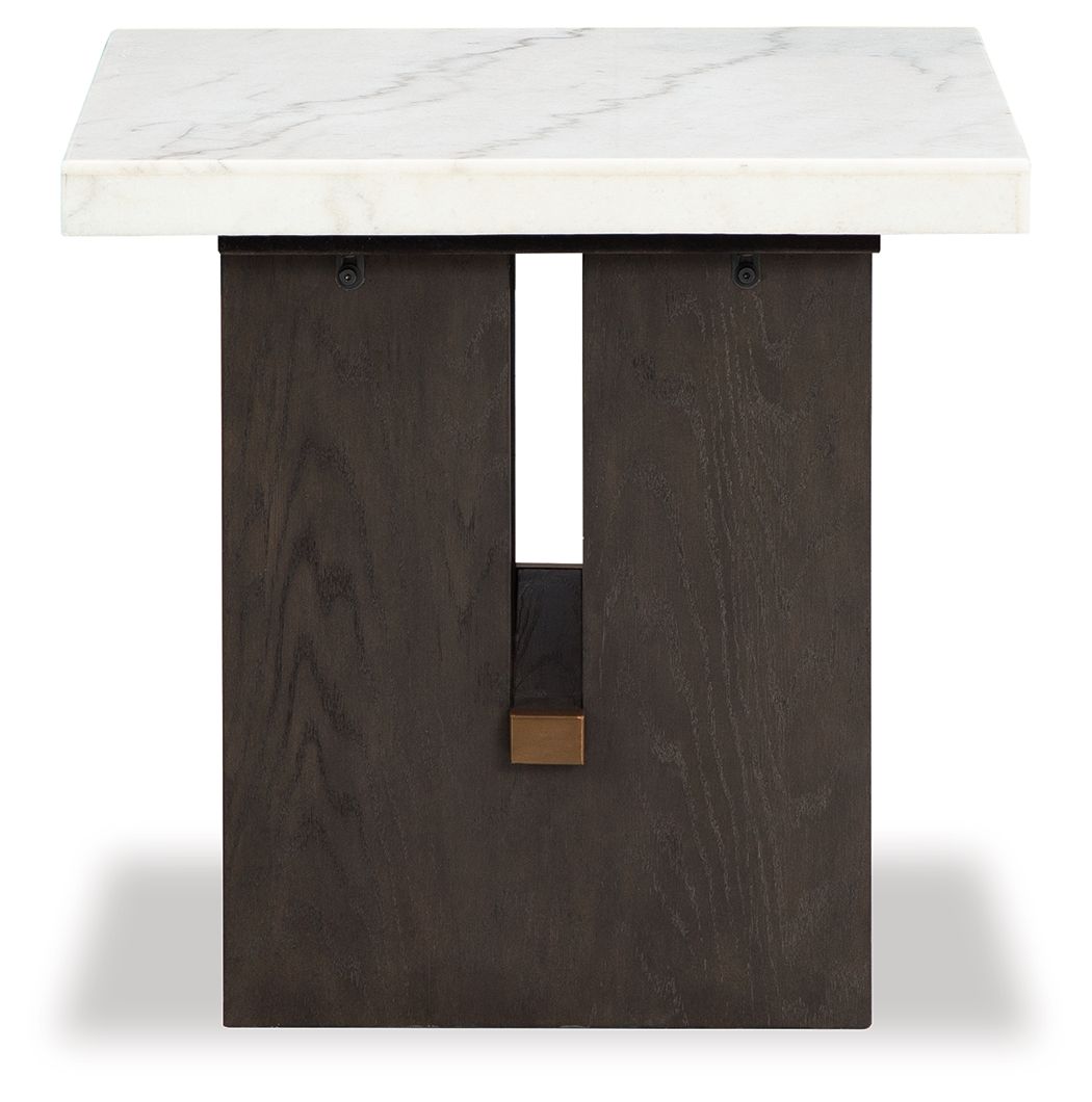 Burkhaus - Rectangular End Table - White / Dark Brown - R&R Furniture Gallery (Fountain Valley, CA)