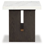 Burkhaus - Rectangular End Table - White / Dark Brown - R&R Furniture Gallery (Fountain Valley, CA)