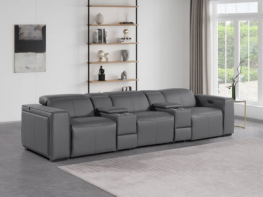 1224 - 5-Piece Modular Power Reclining Sofa In With 3 Power Recliners & Power Headrests - R&R Furniture Gallery (Fountain Valley, CA)