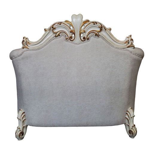 Vendome II - Chair With 2 Pillows - Two Tone Ivory Fabric & Antique Pearl - R&R Furniture Gallery (Fountain Valley, CA)