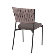 Set of two Lumi Source Tania braided contemporary chairs with woven seats and modern design, perfect for stylish living spaces.