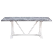 Hollyn - Dining Table With Engineered Stone Top - Engineered Stone & White - R&R Furniture Gallery (Fountain Valley, CA)
