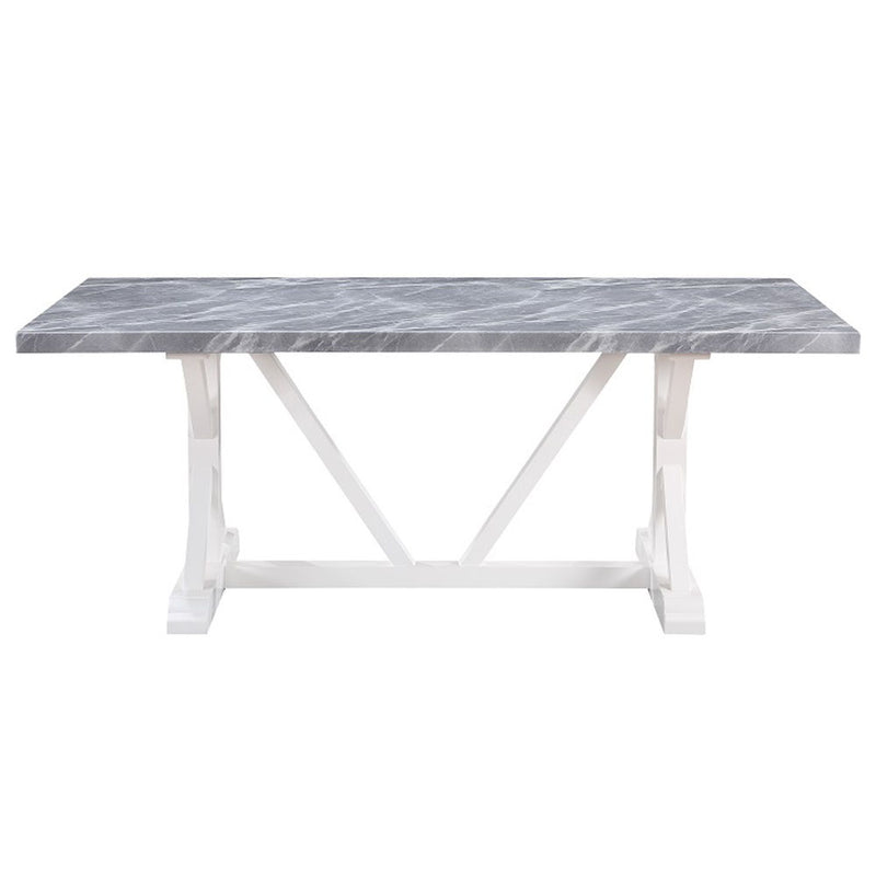 Hollyn - Dining Table With Engineered Stone Top - Engineered Stone & White - R&R Furniture Gallery (Fountain Valley, CA)