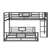 Dreamland L-shaped bunk bed with safety features, showing the sturdy wooden frame and space-saving design in a modern bedroom setting.