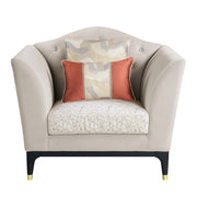 Tayden - Chair With 2 Pillows - Beige Velvet - R&R Furniture Gallery (Fountain Valley, CA)