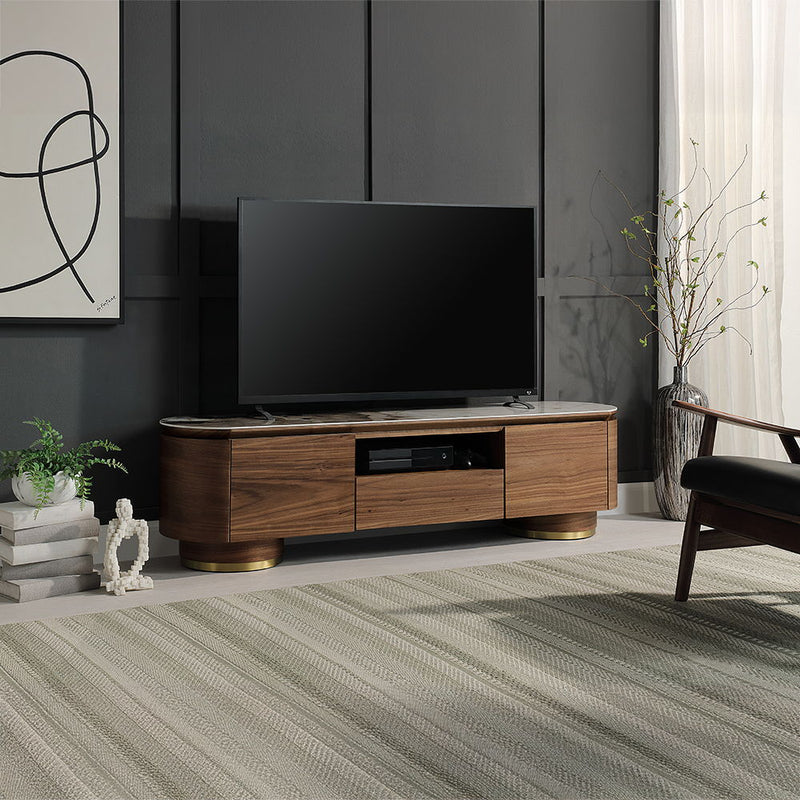 Willene - TV Stand With Ceramic Top - Ceramic Top & Walnut - R&R Furniture Gallery (Fountain Valley, CA)