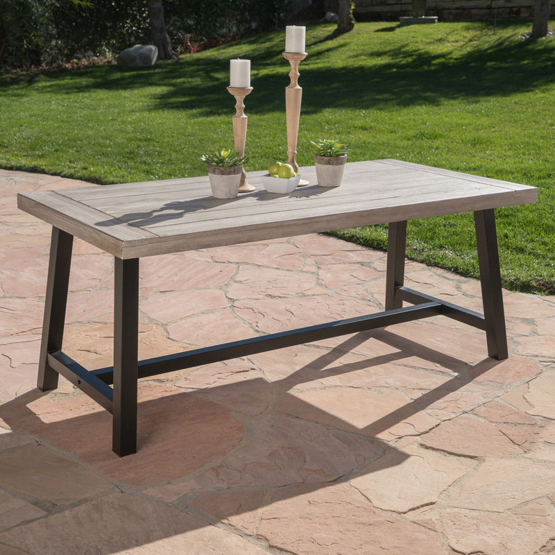 Outdoor Sandblast Finish Acacia Wood Dining Table - R&R Furniture Gallery (Fountain Valley, CA)