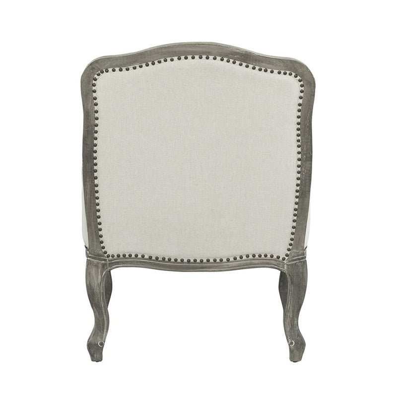 Tania - Chair With Pillow - Cream Linen & Gray