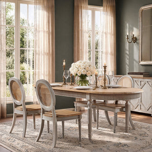 Colette - Oval Dining Table - Blue / Gray