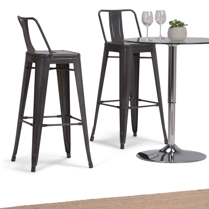 Rayne - Curved Back Metal Stool (Set of 2) - R&R Furniture Gallery (Fountain Valley, CA)
