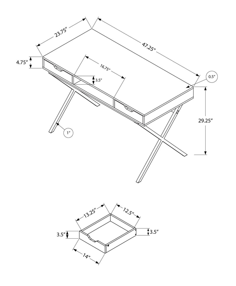 Computer Desk For Home Office, Laptop, Storage Drawers, Contemporary & Modern - Espresso - R&R Furniture Gallery (Fountain Valley, CA)