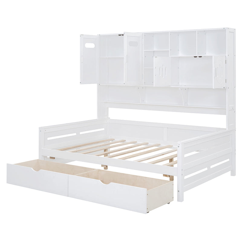 Daybed With All-In-One Cabinet And Shelf - R&R Furniture Gallery (Fountain Valley, CA)
