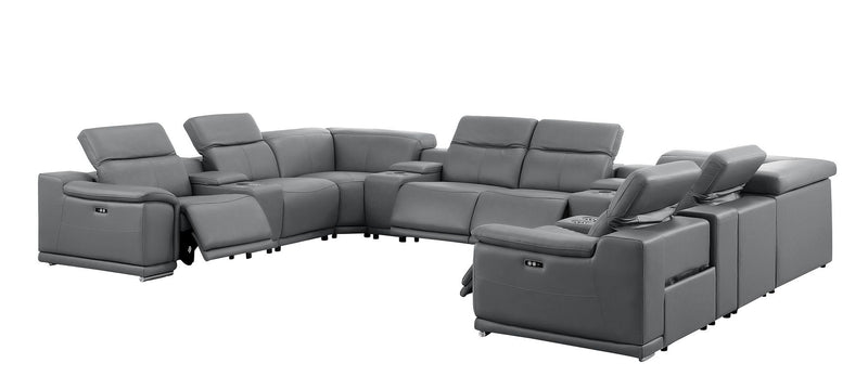 2679 - 12-Piece U-Shaped Power Reclining Sectional In Genuine Leather (4 Recliners)