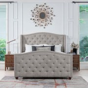 Marcella - Upholstered Shelter Headboard Bed Set - R&R Furniture Gallery (Fountain Valley, CA)