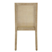 Dining Chair With Synthetic Cane Back And Upholstered Seat (Set of 2) - Natural - R&R Furniture Gallery (Fountain Valley, CA)