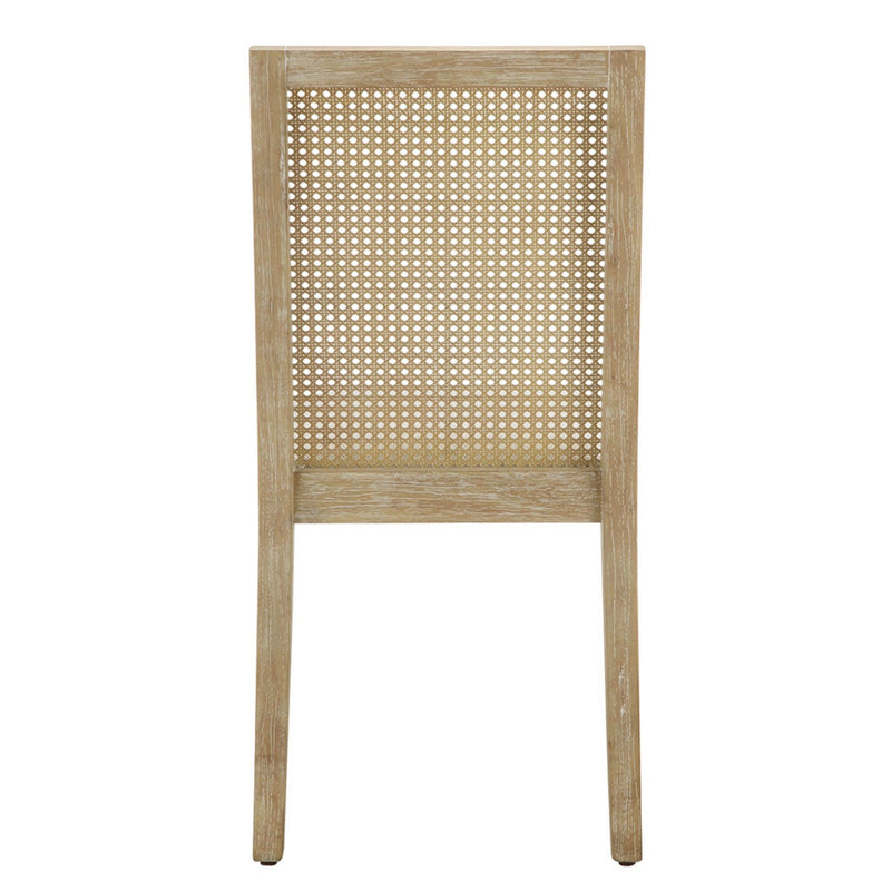Dining Chair With Synthetic Cane Back And Upholstered Seat (Set of 2) - Natural - R&R Furniture Gallery (Fountain Valley, CA)