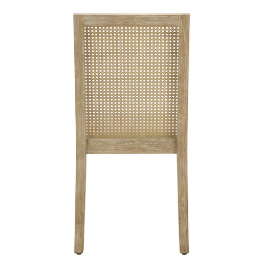 Dining Chair With Synthetic Cane Back And Upholstered Seat (Set of 2) - Natural - R&R Furniture Gallery (Fountain Valley, CA)