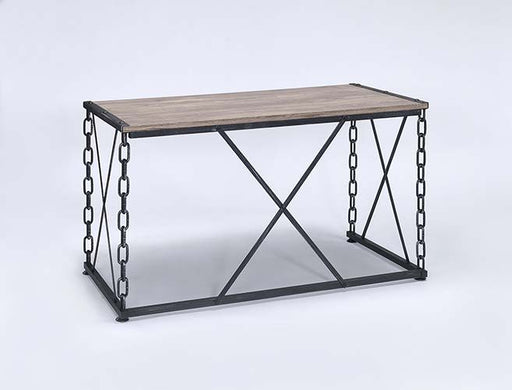 Jodie - Console Table (Same 92248) - Rustic Oak & Antique Black - R&R Furniture Gallery (Fountain Valley, CA)