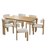 7 Piece Dining Set With Upholstered Armless Chairs And Table - R&R Furniture Gallery (Fountain Valley, CA)
