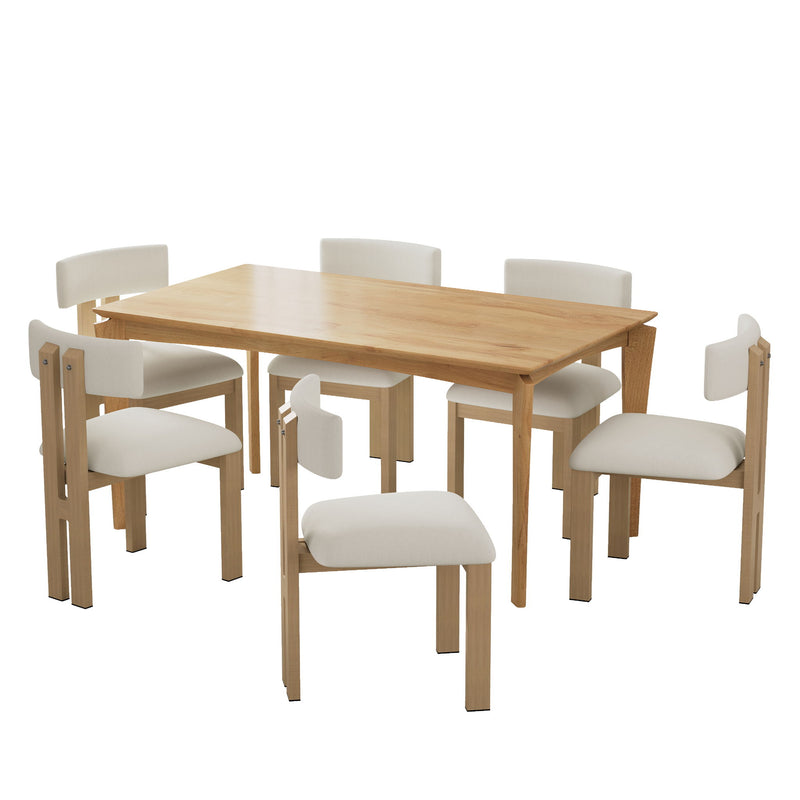 7 Piece Dining Set With Upholstered Armless Chairs And Table - R&R Furniture Gallery (Fountain Valley, CA)