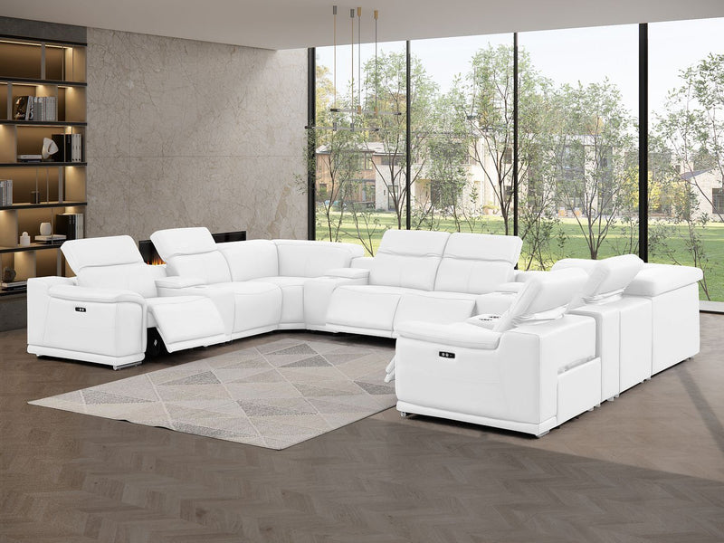 2679 - 12-Piece U-Shaped Power Reclining Sectional In Genuine Leather (4 Recliners)