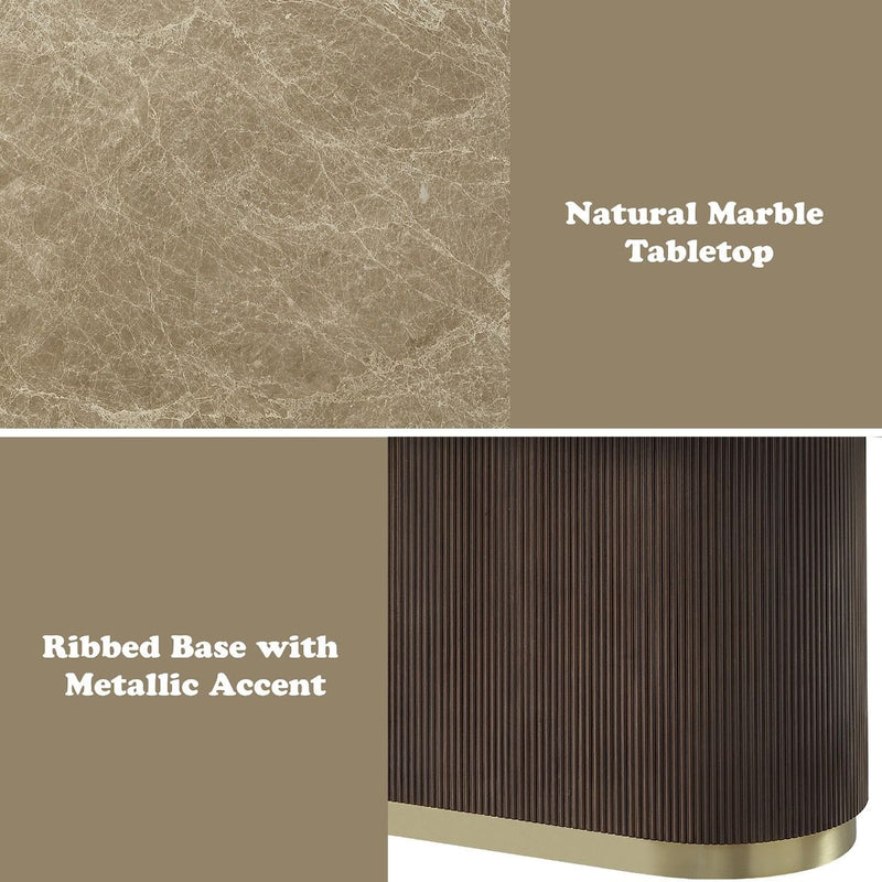 Clayten - Dining Table With Natural Marble Top