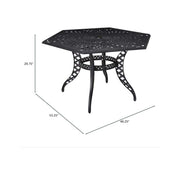 Outdoor Cast Aluminum Dining Table With Lattice Top And Umbrella Hole - Black - R&R Furniture Gallery (Fountain Valley, CA)