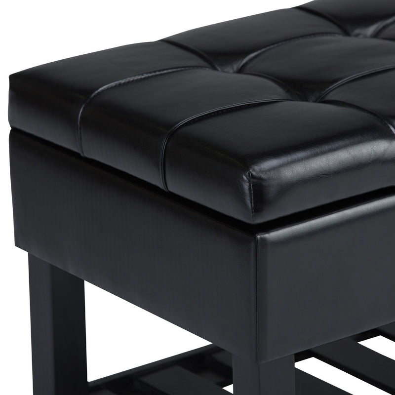 Saxon - Upholstered Transitional Storage Ottoman Bench - R&R Furniture Gallery (Fountain Valley, CA)