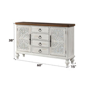 Vermont - Console Cabinet - Antique White - R&R Furniture Gallery (Fountain Valley, CA)