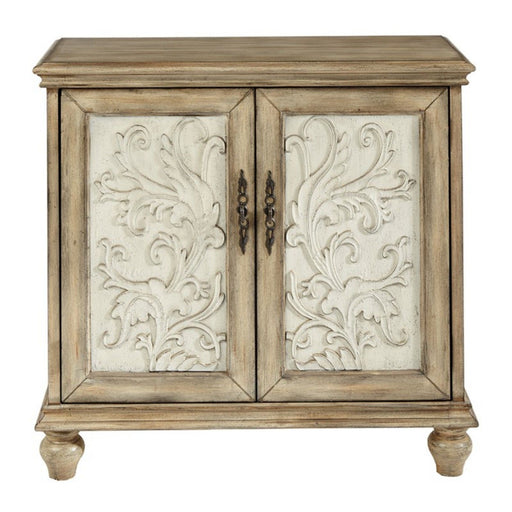 Driscoll - 2 Door Cabinet With Floral Design - Reclaimed Natural - R&R Furniture Gallery (Fountain Valley, CA)